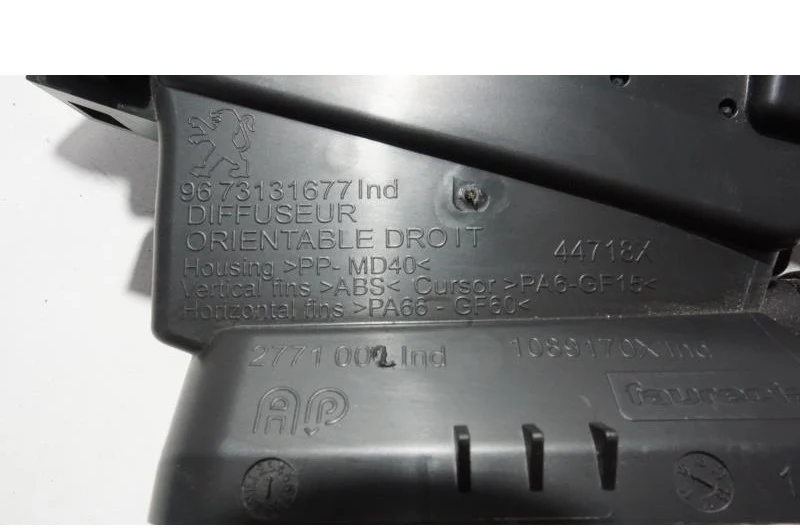 Aerateur tableau de bord avant droit pour PEUGEOT 208 1 PHASE 1