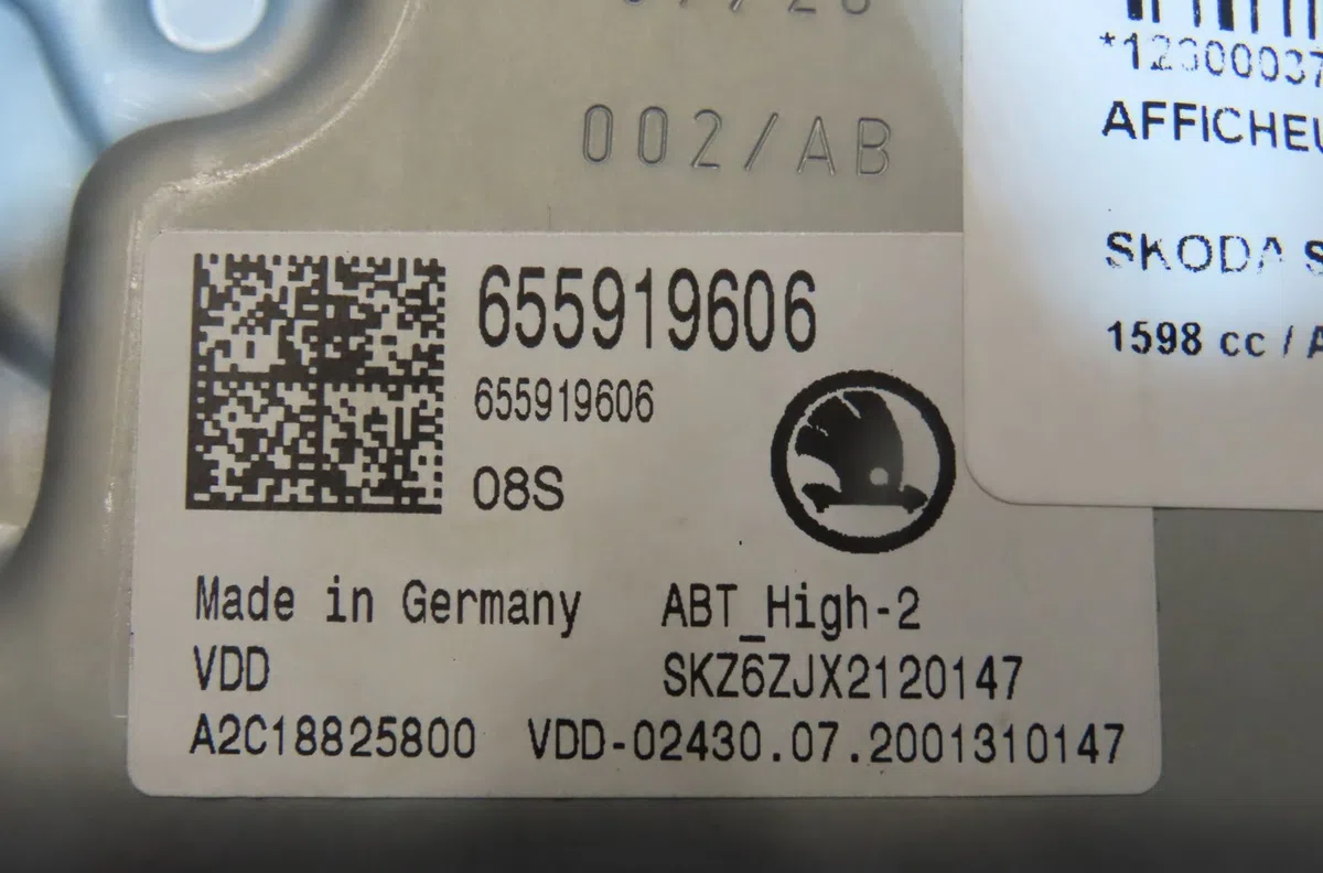 Afficheur digital Skoda SCALA (NW1) 1.6 tdi (2019) occasion