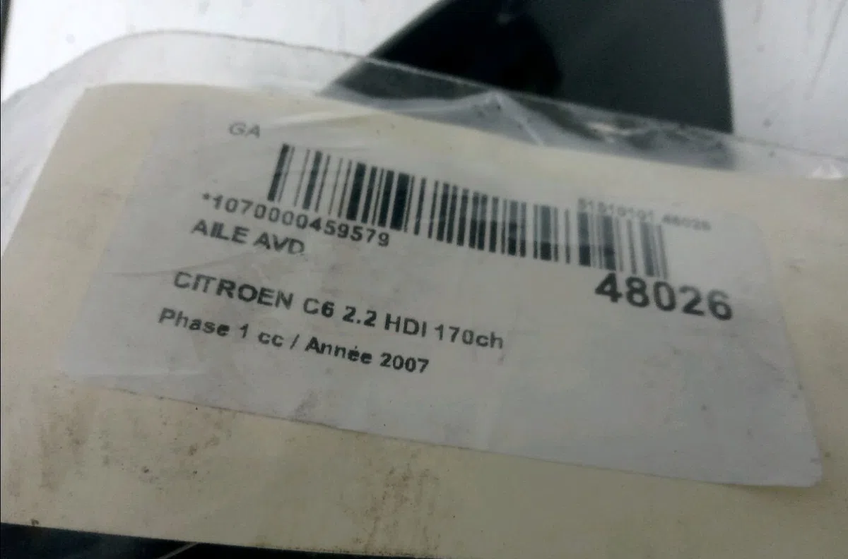 Aile avant droite Citroen C6 (TD_) 2.2 hdi (2006-2012) occasion