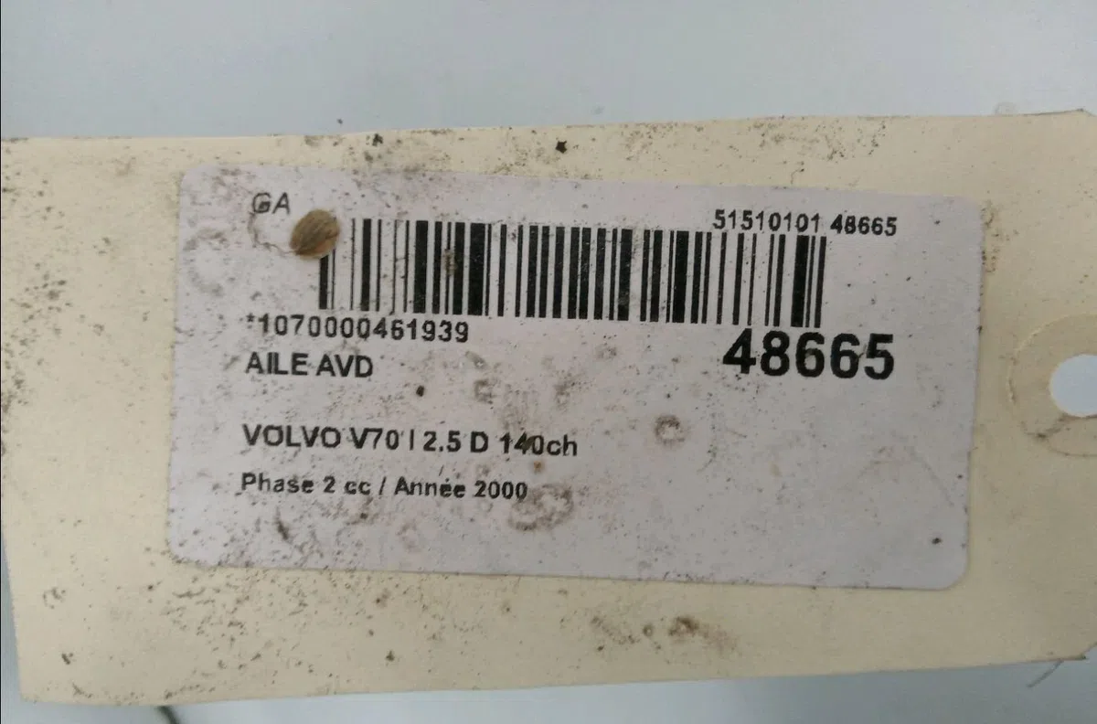 Aile avant droite Volvo V70 II (285) 2.5 tdi (1999-2007) occasion