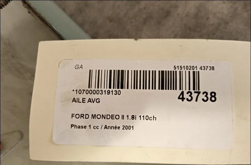 Aile avant gauche Ford MONDEO III (B5Y) 1.8 16v (2000-2007) occasion