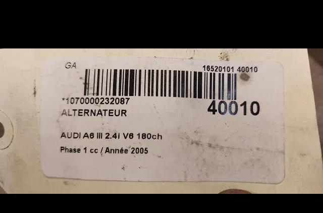 Alternateur Audi A6 C6 (4F2) 2.4 (2004-2008) occasion