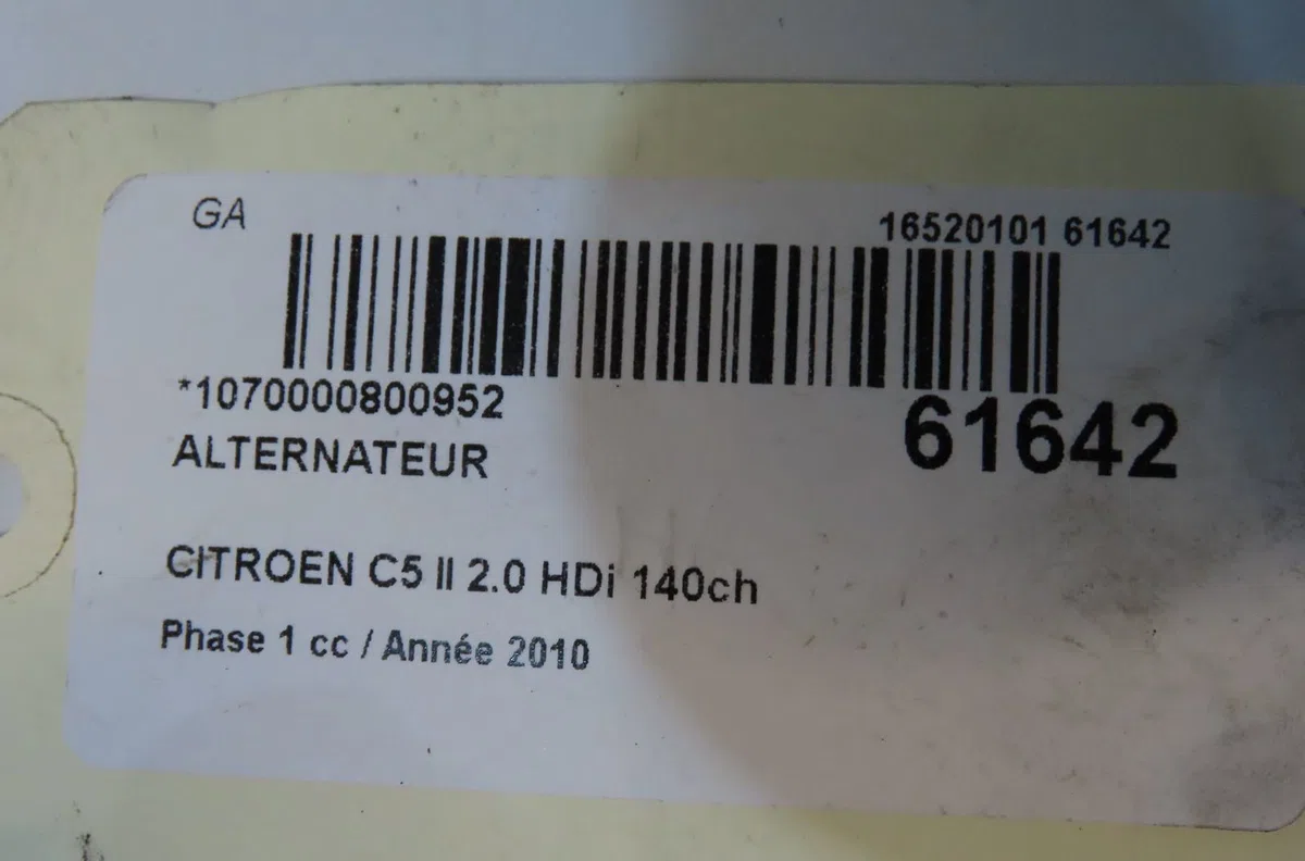 Alternateur Citroen C5 III (RD_) 2.0 hdi 140 (2008) 4 portes occasion