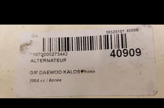 Alternateur Daewoo KALOS (KLAS) 1.2 (2003) occasion