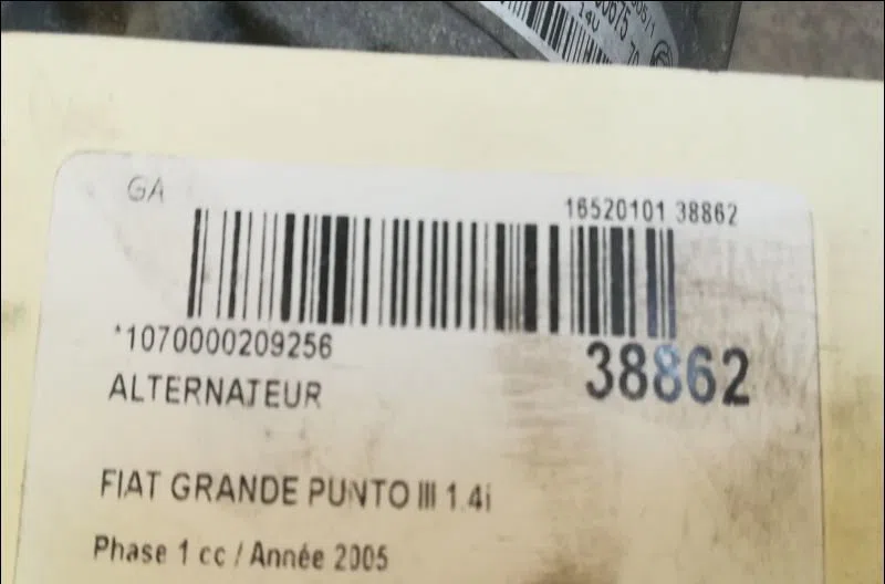 Alternateur Fiat GRANDE PUNTO (199_) 1.4 (199axb11, 199axb1a, 199bxb1a, 199axl1a) (2005-2015) occasion