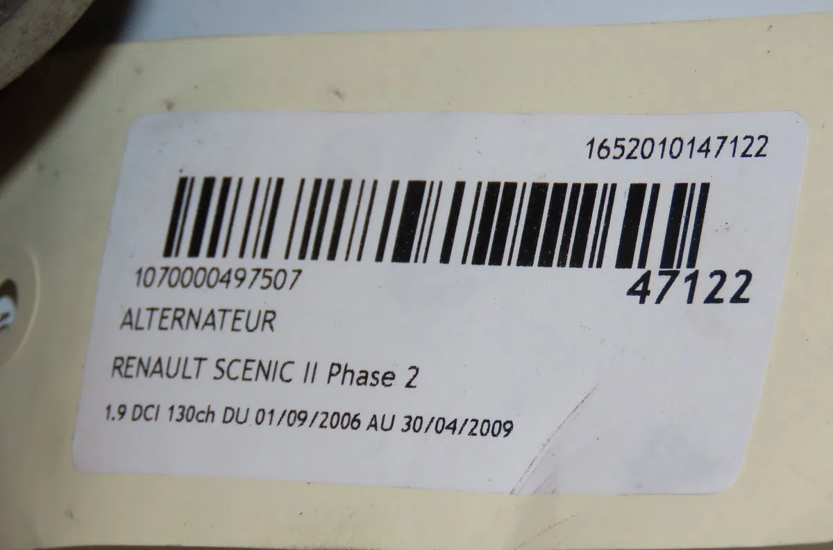 Alternateur Renault GRAND SCÉNIC II (JM0-1_) 1.9 dci (jm14) (2004-2008) occasion