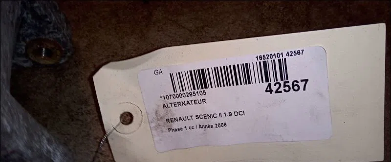 Alternateur Renault GRAND SCÉNIC II (JM0-1_) 1.9 dci (jm14) (2004-2008) occasion