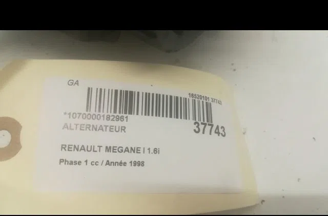 Alternateur Renault MEGANE I Classic (LA0-1_) 1.6 e (la0f, la0s) (1996-1999) occasion