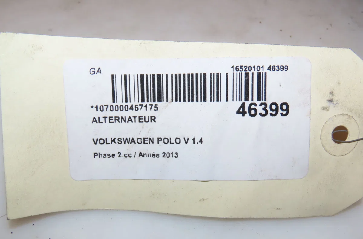 Alternateur Volkswagen POLO V (6R1, 6C1) 1.2 tdi (2009) 5 portes occasion