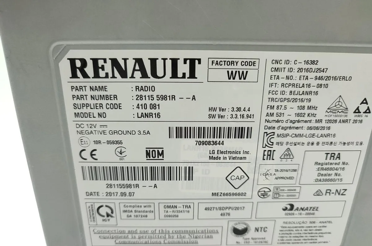 Autoradio RENAULT MEGANE 4 PHASE 1 occasion