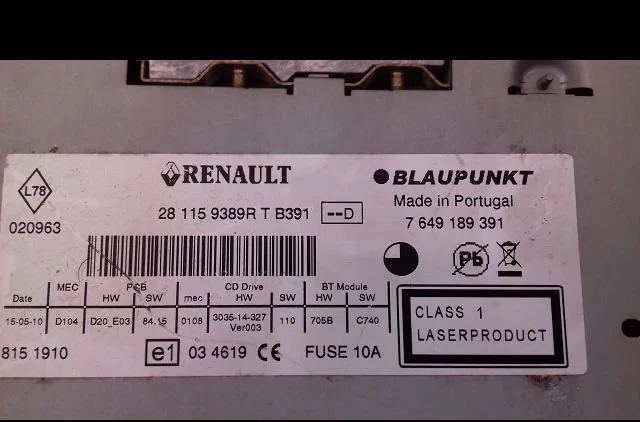 Autoradio Renault SCÉNIC III (JZ0-1_) 1.5 dci (2009) 5 portes occasion