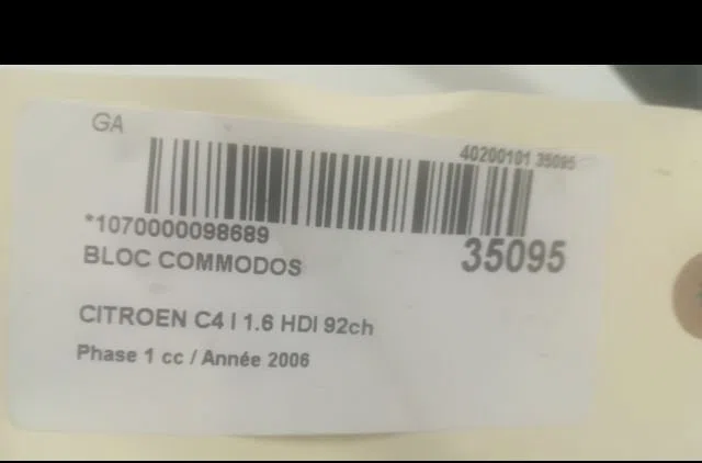 Bloc commodos Citroen C4 Coupé (LA_) 1.6 hdi (2004-2011) occasion