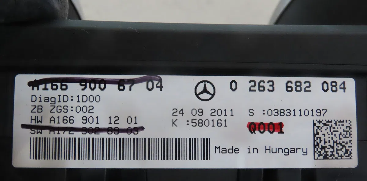 Bloc compteurs Mercedes-benz CLASSE M (W166) Ml 250 cdi - bluetec 4-matic (166.004, 166.003) (2011-2015) occasion