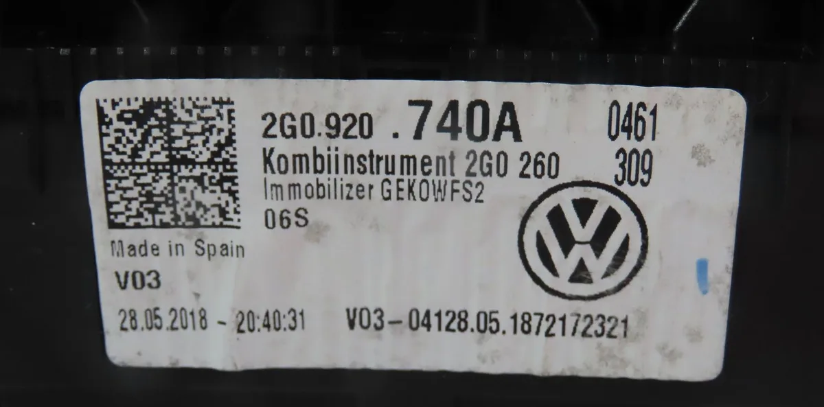 Bloc compteurs Volkswagen POLO VI (AW1, BZ1, AE1) 1.0 tsi (2017) occasion
