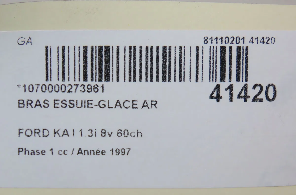 Bras essuie-glace arrière FORD KA I 1997 occasion