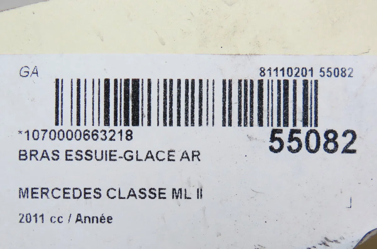 Bras essuie-glace arrière Mercedes-benz CLASSE M (W166) Ml 250 cdi - bluetec 4-matic (166.004, 166.003) (2011-2015) occa