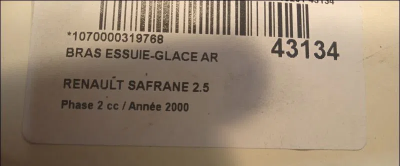Bras essuie-glace arrière Renault SAFRANE II (B54_) 2.5 20v (b54f) (1996-2000) occasion