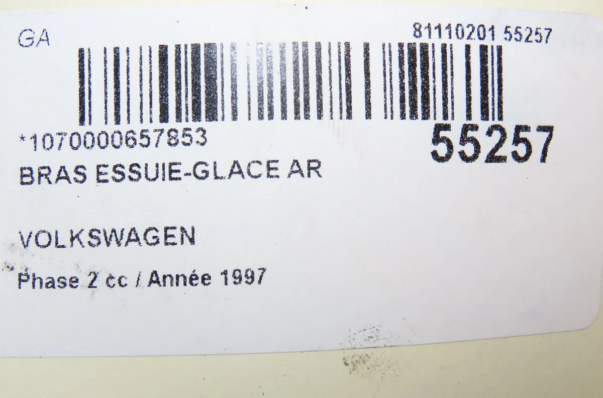 Bras essuie-glace arrière Volkswagen TRANSPORTER IV Autobus-Autocar (70B, 70C, 7DB, 7DK, 70J, 70K 2.5 tdi (1995-2003) oc