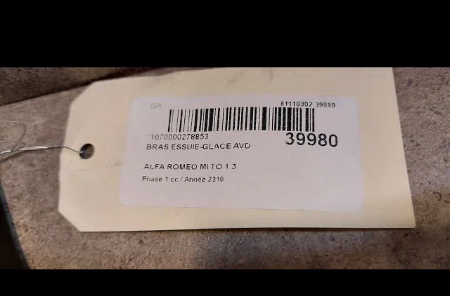 Bras essuie-glace avant droit Alfa romeo MITO (955_) 1.3 multijet (955axp1a, 955ayc1a) (2009-2018) 3 portes occasion
