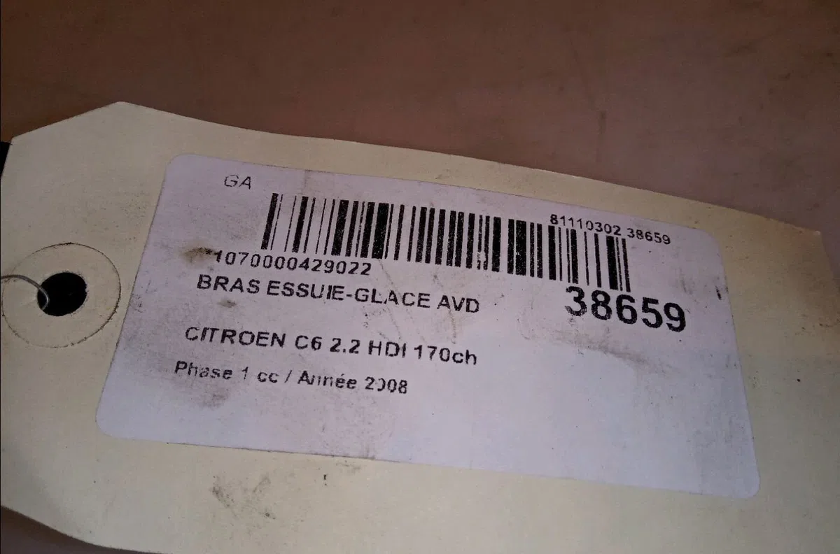 Bras essuie-glace avant droit Citroen C6 (TD_) 2.2 hdi (2006-2012) occasion