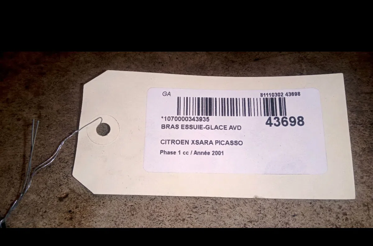 Bras essuie-glace avant droit Citroen XSARA PICASSO (N68) 2.0 hdi (1999-2011) 5 portes occasion