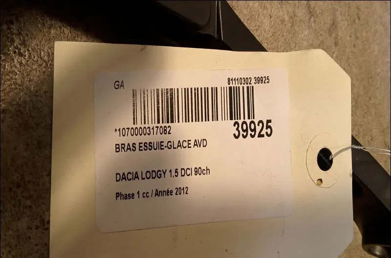 Bras essuie-glace avant droit Dacia LODGY (JS_) 1.5 dci (2012) occasion