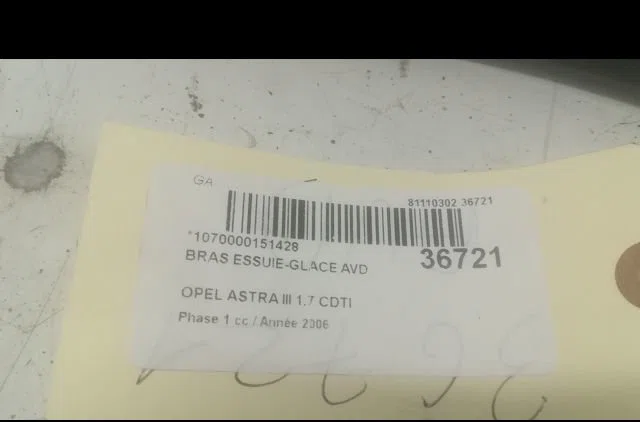 Bras essuie-glace avant droit Opel ASTRA H GTC (A04) 1.7 cdti (l08) (2005-2010) occasion