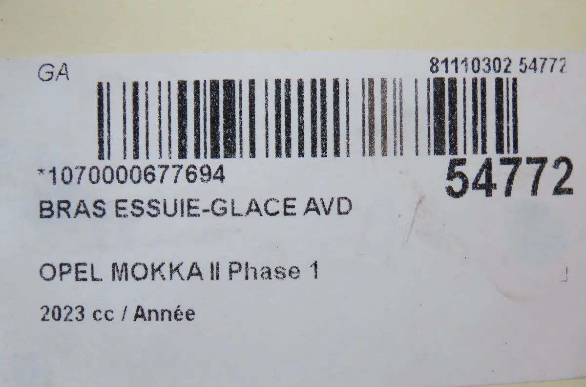 Bras essuie-glace avant droit Opel MOKKA 1.5 (76) (2020) occasion