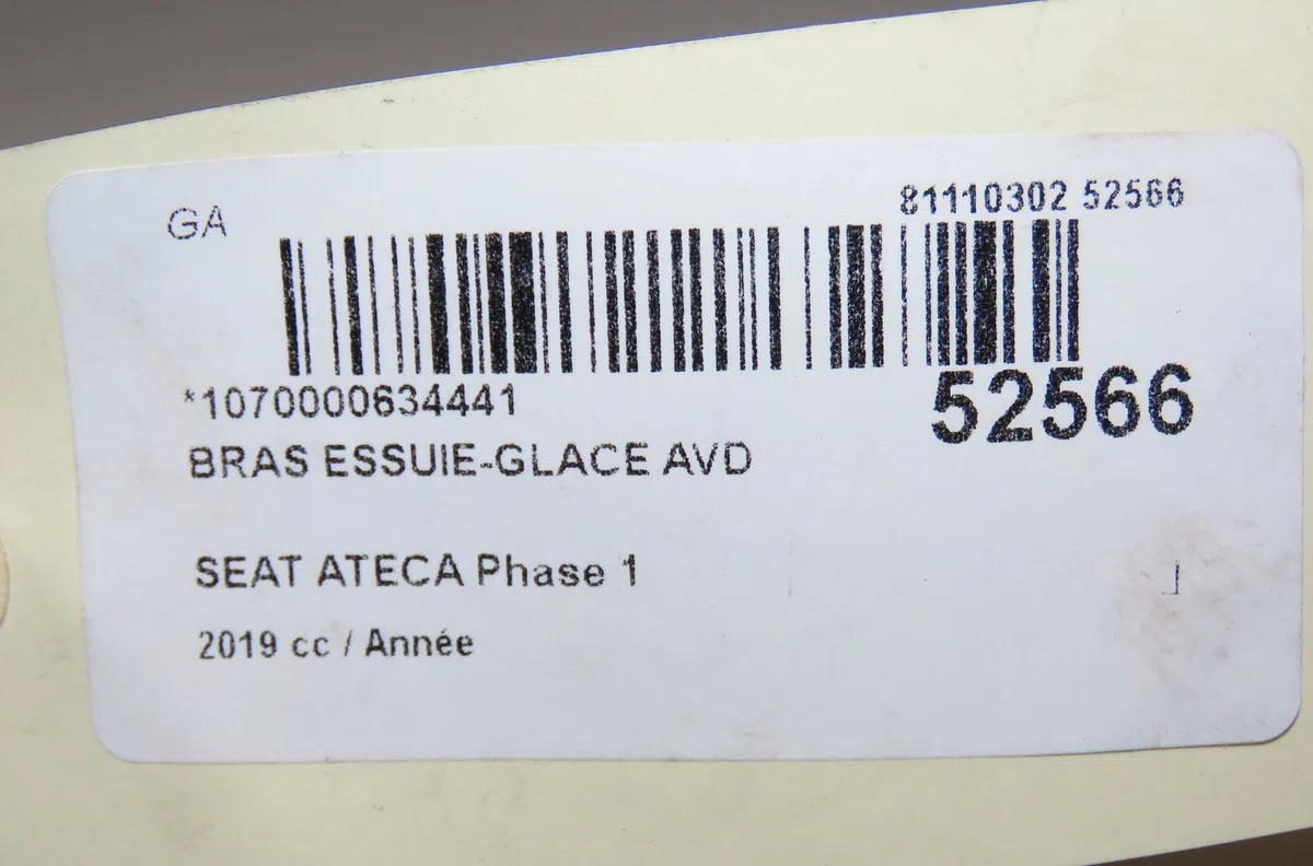 Bras essuie-glace avant droit Seat ATECA (KH7, KHP) 1.6 tdi (2016) occasion