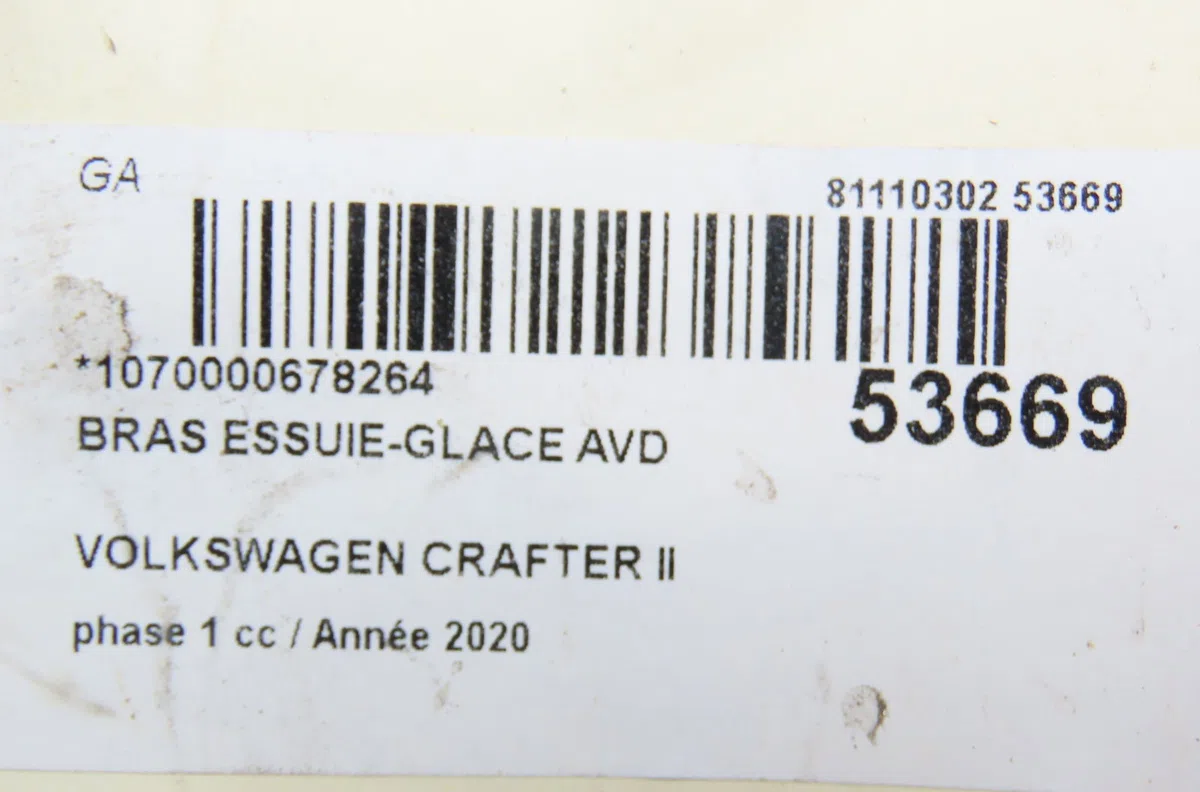 Bras essuie-glace avant droit Volkswagen CRAFTER Camionnette (SY_, SX_) 2.0 tdi (2016) occasion