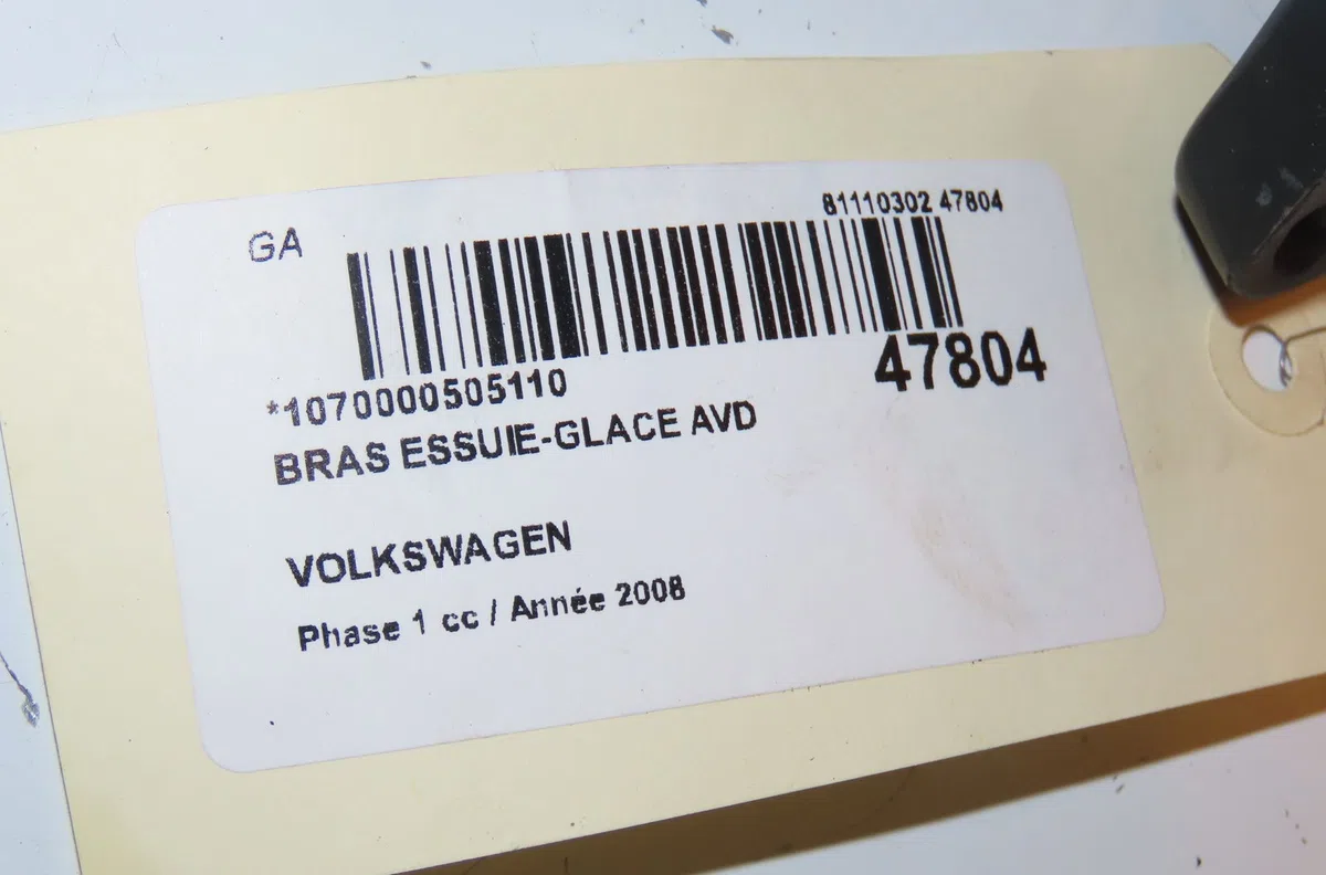 Bras essuie-glace avant droit Volkswagen TRANSPORTER V Camionnette (7HA, 7HH, 7EA, 7EH) 1.9 tdi (2006-2009) occasion