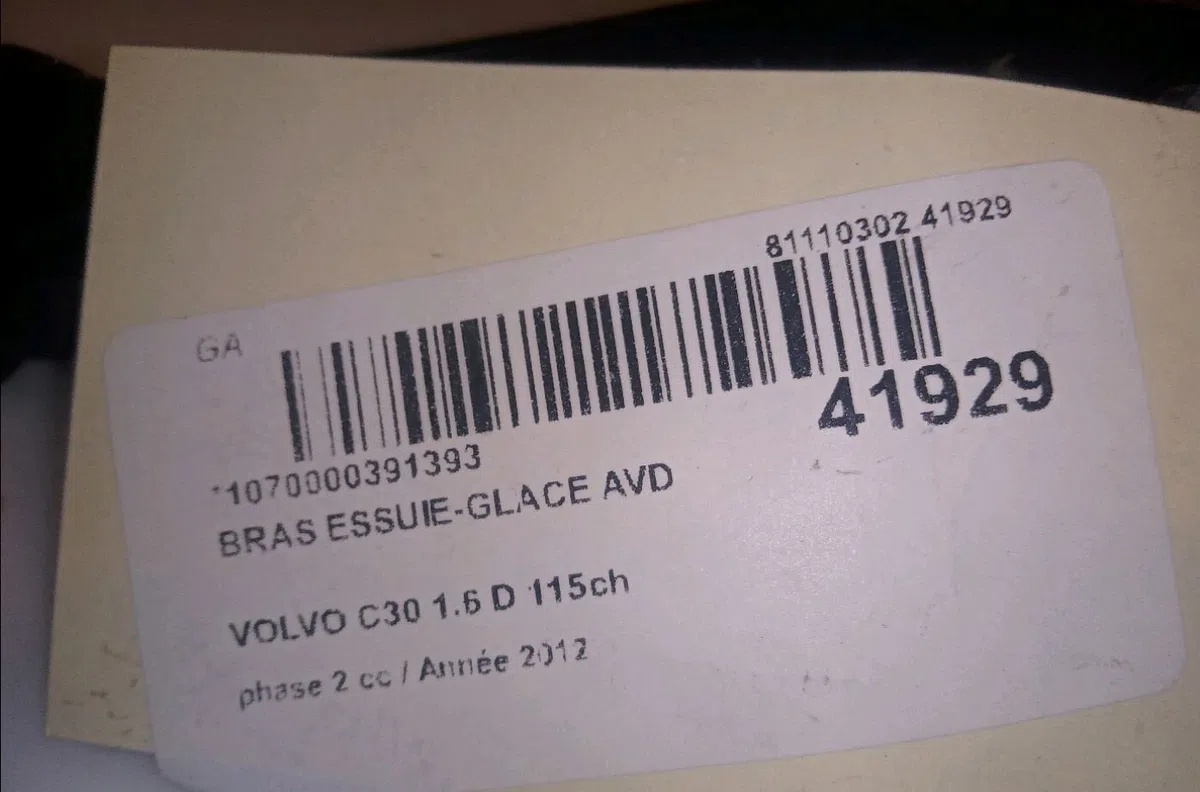 Bras essuie-glace avant droit Volvo C30 (533) D2 (2010-2012) occasion