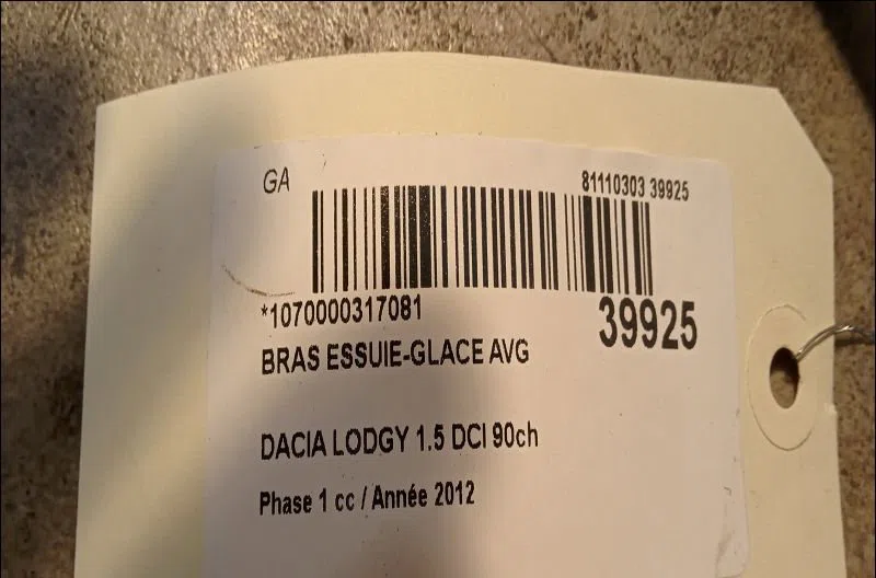 Bras essuie-glace avant gauche Dacia LODGY (JS_) 1.5 dci (2012) occasion