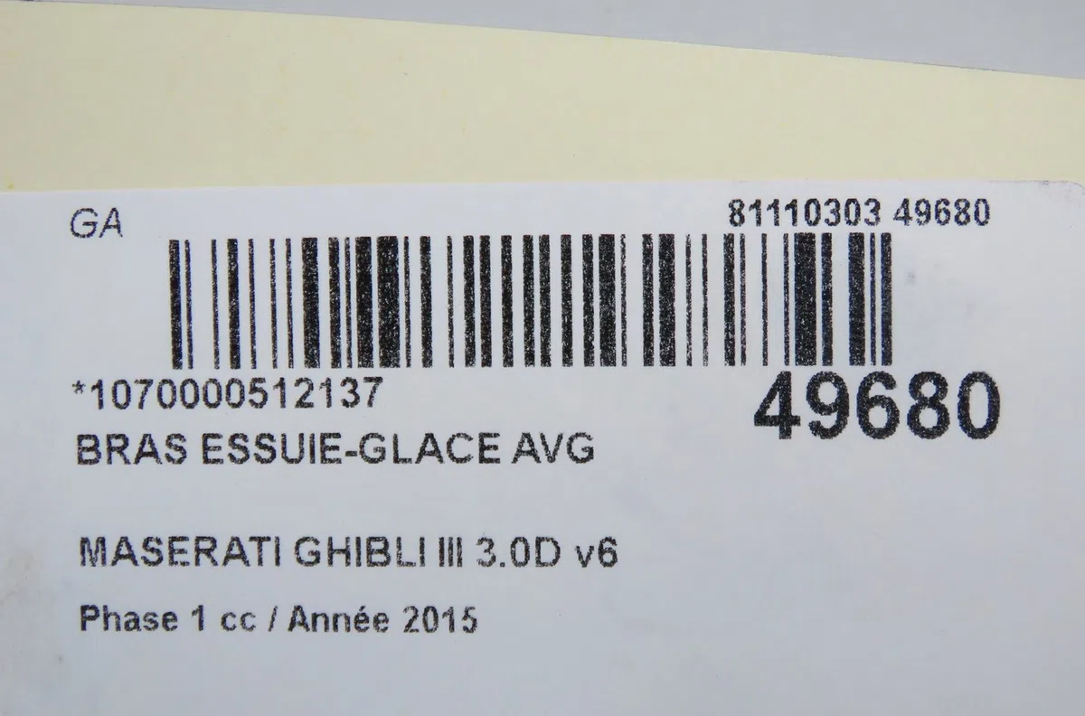Bras essuie-glace avant gauche Maserati GHIBLI III (M157) 3.0 d (2013) 4 portes occasion
