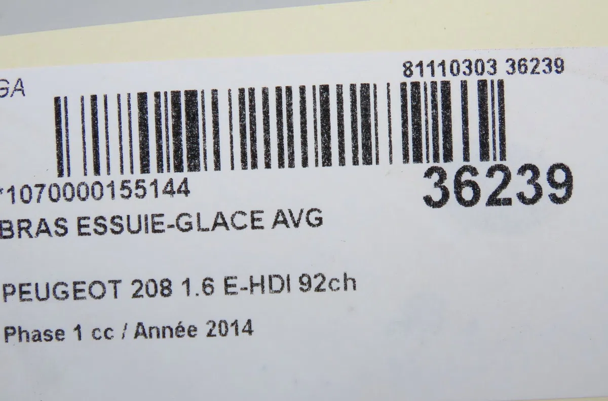 Bras essuie-glace avant gauche Peugeot 208 I (CA_, CC_) 1.6 hdi (2012) 5 portes occasion