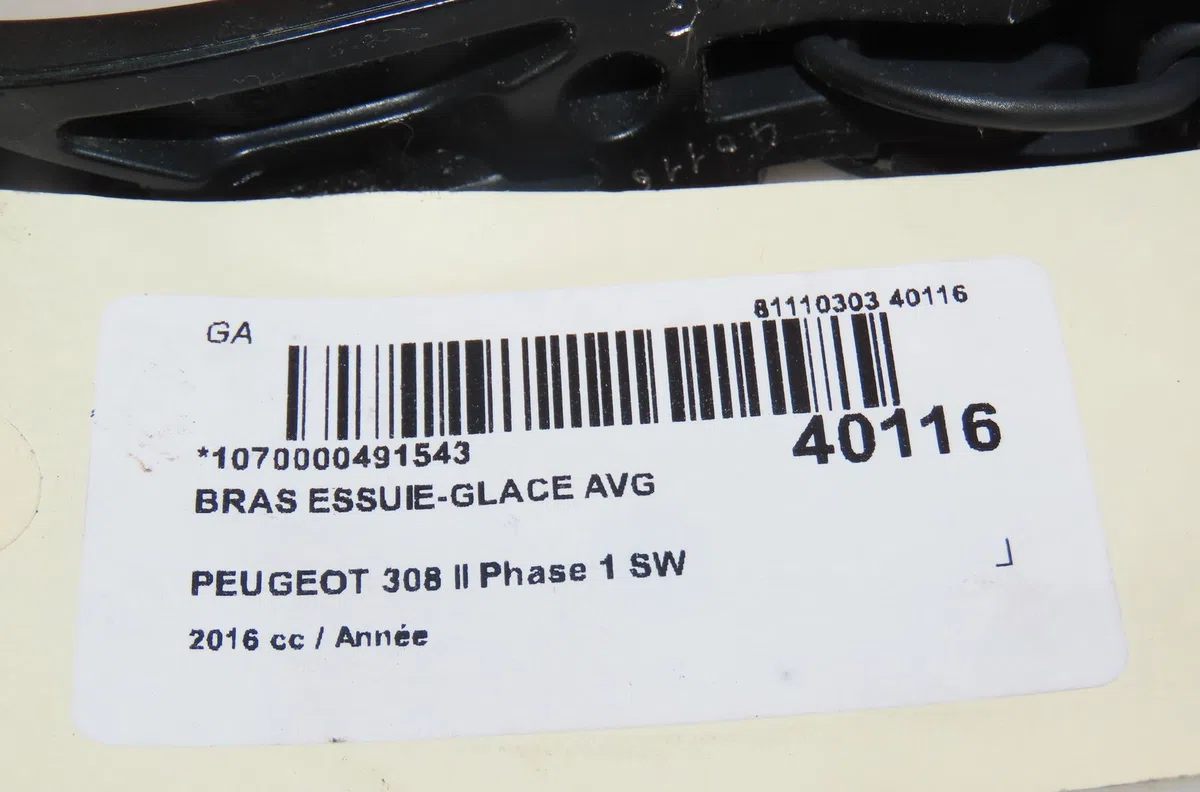 Bras essuie-glace avant gauche Peugeot 308 SW II (LC_, LJ_, LR_, LX_, L4_) 1.2 thp 130 (2014-2021) occasion