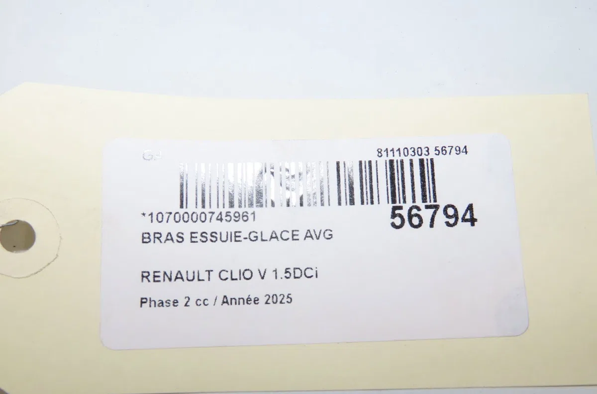 Bras essuie-glace avant gauche Renault CLIO V (B7_) 1.5 blue dci 100 (b7ad) (2021) occasion
