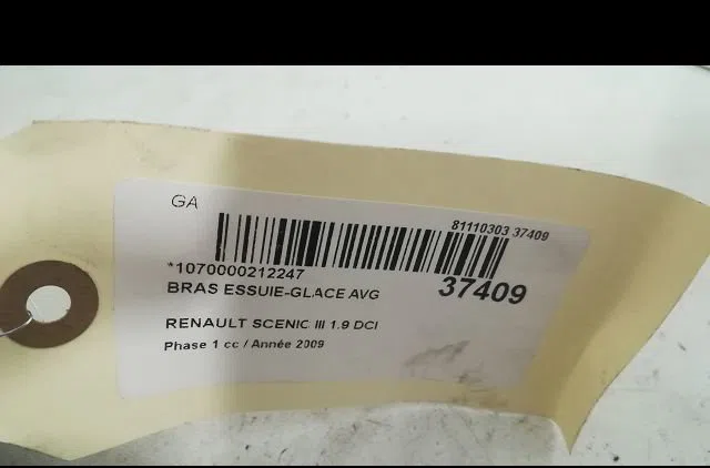 Bras essuie-glace avant gauche Renault GRAND SCÉNIC III (JZ0-1_) 1.9 dci (2009) occasion