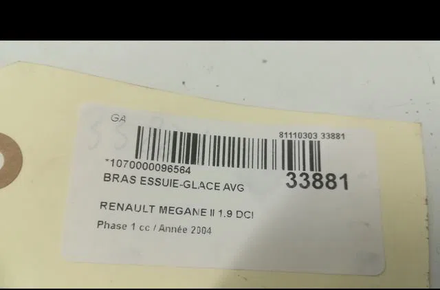 Bras essuie-glace avant gauche Renault MEGANE II Break (KM0-1_) 1.9 dci (kmrg, km1g, km0g, km2c) (2003-2009) occasion
