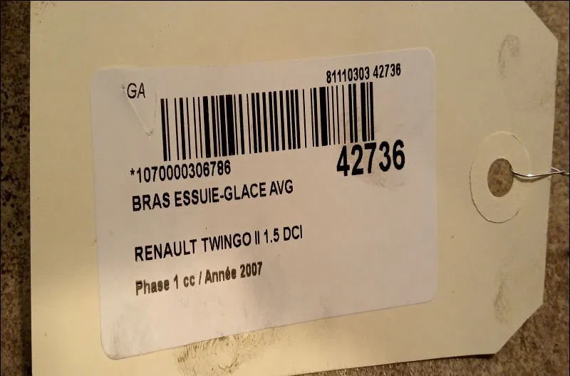 Bras essuie-glace avant gauche Renault TWINGO II (CN0_) 1.5 dci (cn0e) (2007-2014) 3 portes occasion