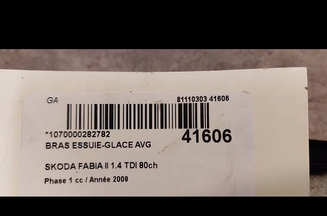 Bras essuie-glace avant gauche Skoda FABIA II (542) 1.4 tdi (2007-2010) occasion