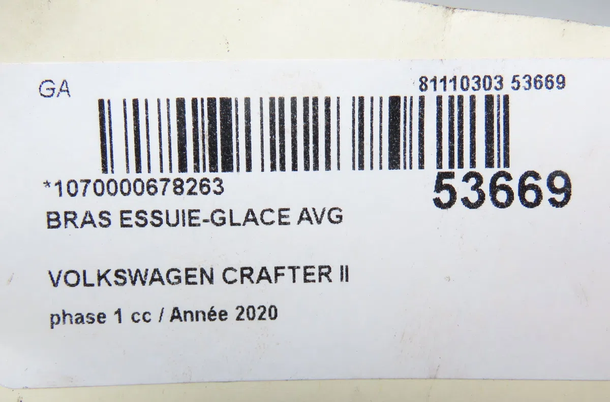 Bras essuie-glace avant gauche Volkswagen CRAFTER Camionnette (SY_, SX_) 2.0 tdi (2016) occasion