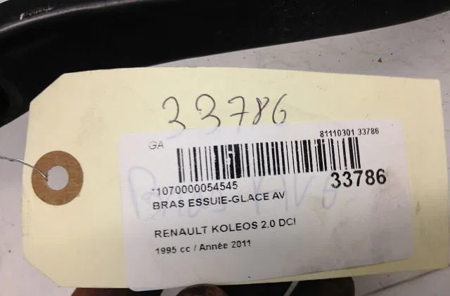 Bras essuie-glace avant Renault KOLEOS I (HY_) 2.0 dci 4x4 (hy0k) (2008) occasion