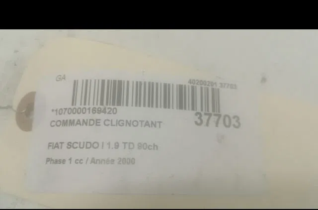 Commande clignotant Fiat SCUDO Camionnette (220_) 1.9 td (1998-2006) occasion