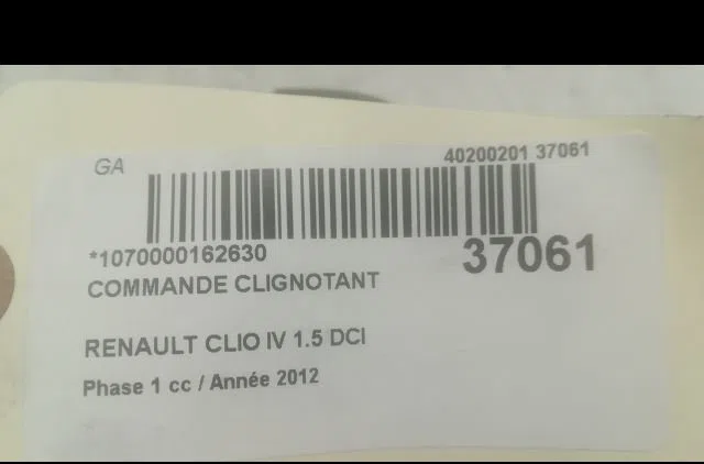 Commande clignotant Renault CLIO IV (BH_) 1.5 dci 90 (2012) 5 portes occasion