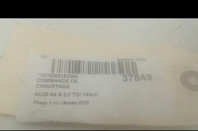 Commande de chauffage Audi A4 B8 (8K2) 2.0 tdi (2007-2015) occasion