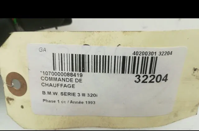 Commande de chauffage Bmw 3 Coupé (E36) 320 i (1991-1998) occasion