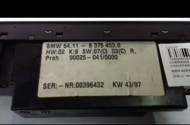 Commande de chauffage Bmw 5 (E39) 530 d (1998-2000) occasion