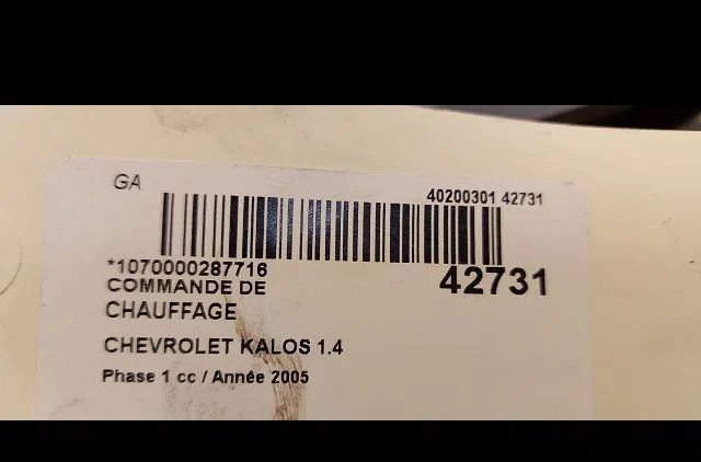 Commande de chauffage Chevrolet AVEO - KALOS 3-5 portes (T200) 1.4 (2005-2008) occasion