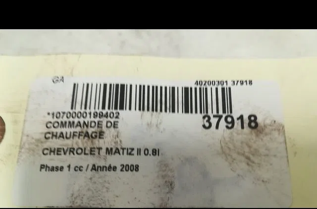 Commande de chauffage Chevrolet MATIZ (M200, M250) 0.8 (2005-2013) occasion